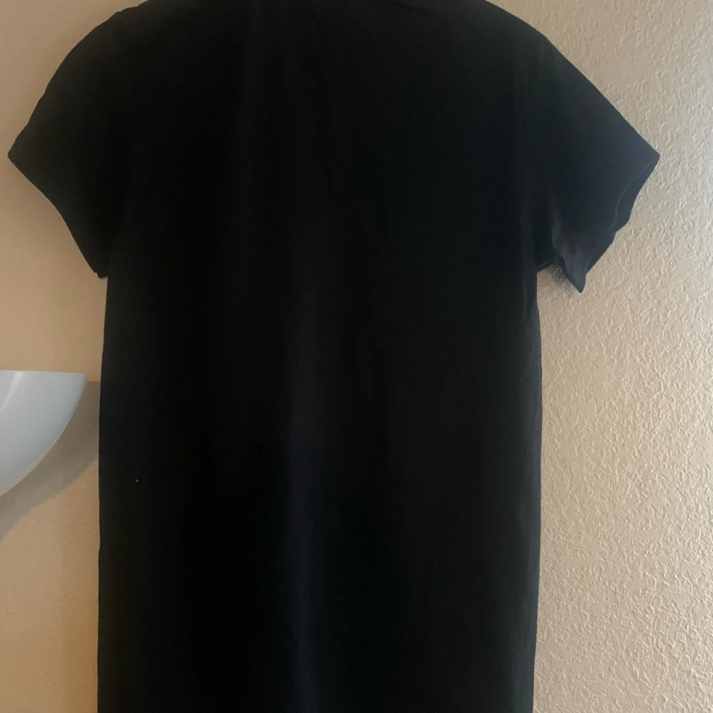 Black Graphic Tee with Pink Design